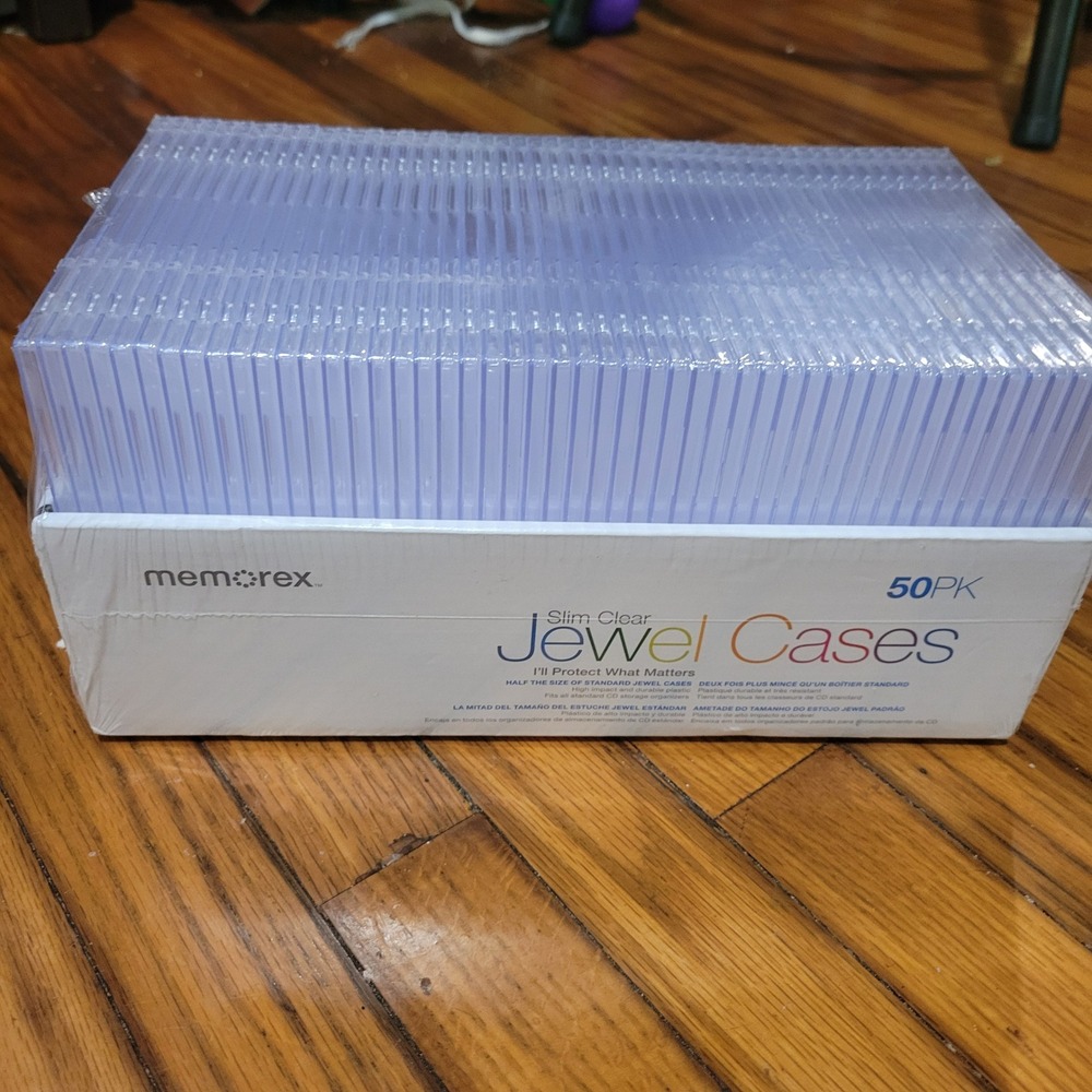 Memorex Slim Clear Jewel Cases 50 Pack Clear NEW CD DVD Storage Media Protection